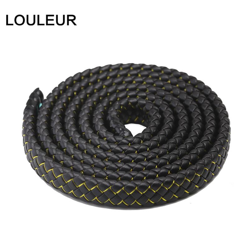 1m 12x6mm Braided Leather Rope Punk Braided Leather Cord Flat Braided Cord Rope Accessories Jewelry Findings Handmade Gift