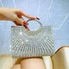 Sparkling Rhinestone Circle Evening Handbag for Weddings, Parties, and Banquets