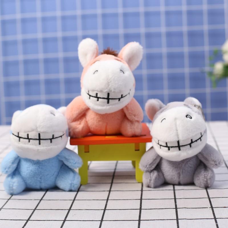 Niedliches Esel-Shirt mit großen Zähnen, Bär Hase Plüschtier Puppenanhänger, Puppen-Taschenanhänger