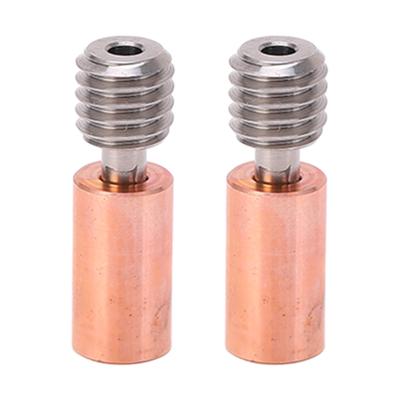 2PCS Heatbreak Tube Ti Alloy Branch Design Thermal Resistance M6 Thread Throat Tube for Ender 3 S1