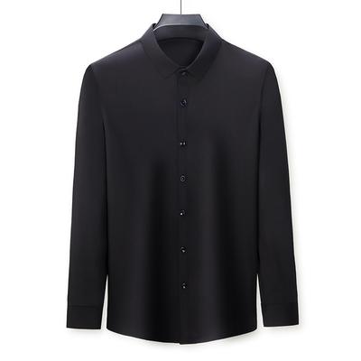 Оксамитові Потовщені Сорочки з Довгим Рукавом для Чоловіків Восени Нові Ділові Повсякденні Однотонні Сорочки для Чоловіків Середнього та Похилого Віку Чоловічий Одяг