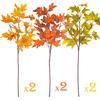 6Pcs Artificial Maple Leaves Branches Fake Fall Maple Shrubs for Thanksgiving Christmas Festival Garland Decoration
