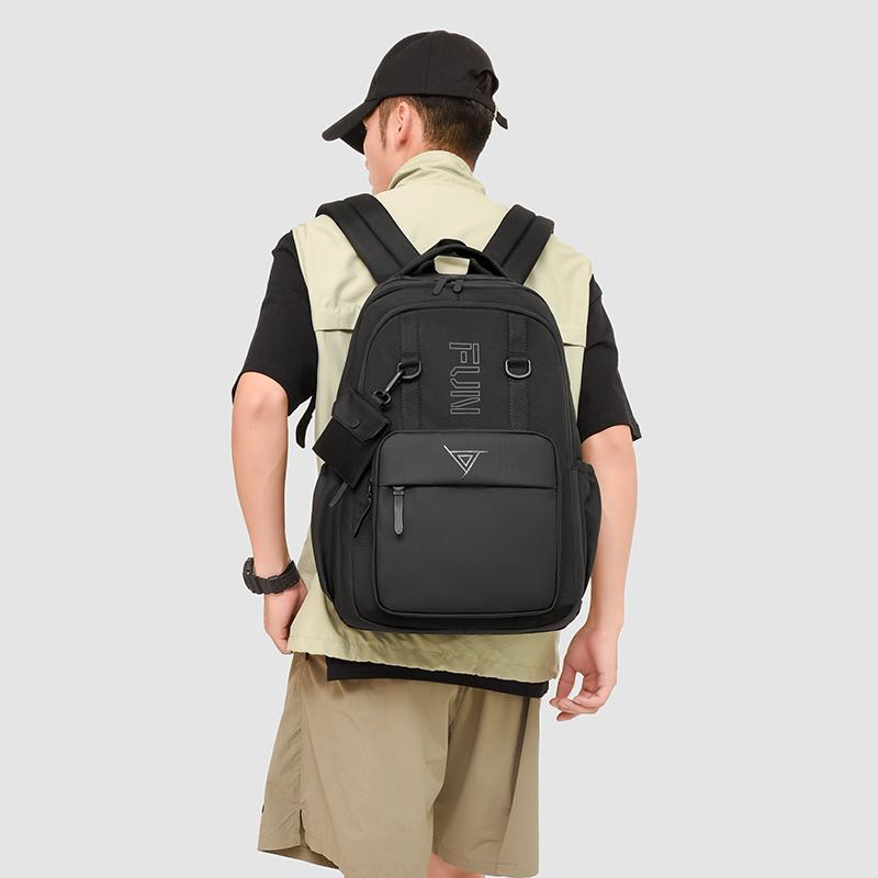 College Style Backpack Men's Large Capacity Backpack Junior Senior High School Student Contrast Color Campus Schoolbag