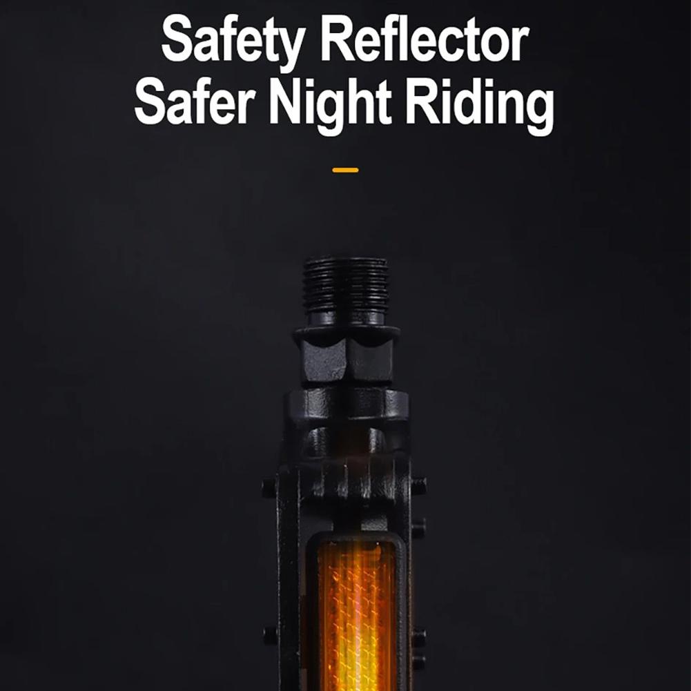 Plochá pedály na kolo s odrazkami, Pedály pro horské kolo, Široké platformové pedály Lehké hliníková slitina Příslušenství pro horské kolo, Silniční kolo