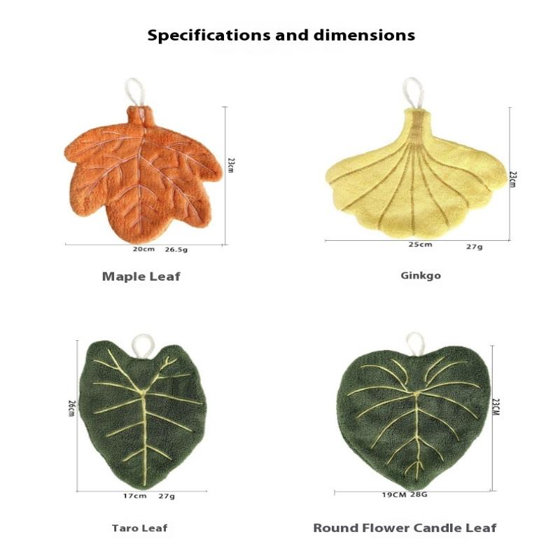 Weiches Doppellagiges Blatt-Stil Handtuch Verdicktes Saugfähiges Hängendes Handtuch Schnelltrocknendes Taschentuch Putzlappen