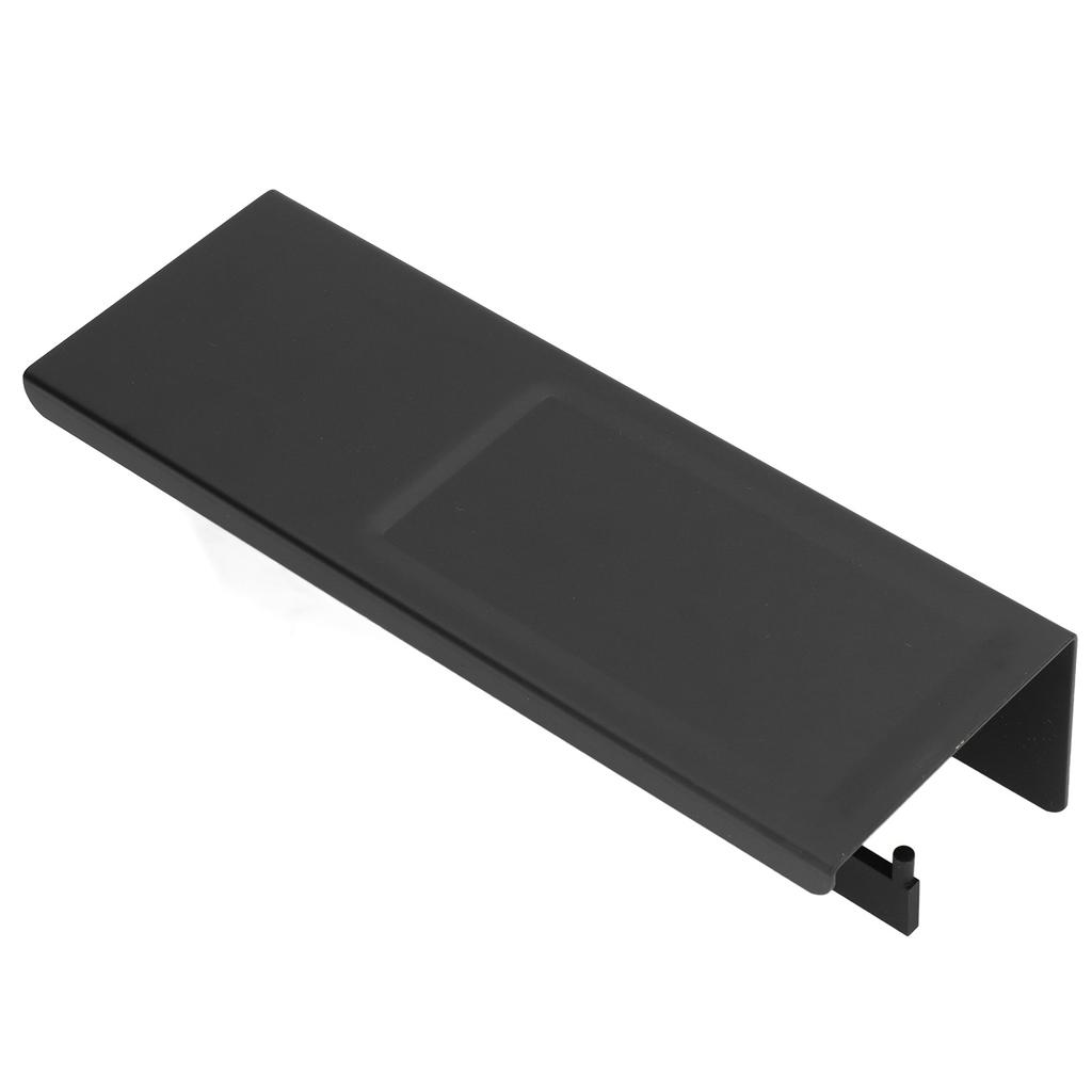 Wall Mount Toilet Paper Holder 2 Use Hotel Bathroom Tissue Waterproof with Storage Shelf Black