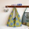 All-match Cloth Orchid Vest Bag Korean Style Retro Canvas Shoulder Bag Flower Large Capacity Lazy Style Messenger Bag Travel