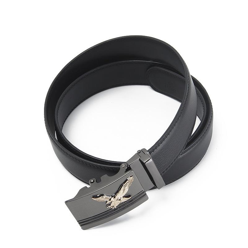 Men's Second Layer Cowhide Genuine Leather Automatic Buckle Belt Men's Youth Cowhide Business Casual Belt