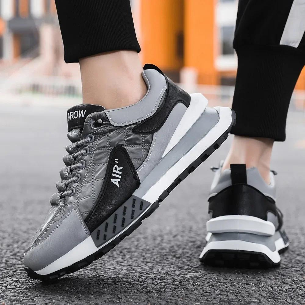 Men's Shoes 2025 Autumn and Winter New Casual Sports Shoes, Fashionable Thick Soled Non Slip Running Shoes, Soft Soled Dad Shoes