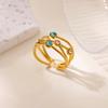Hollow Out Heart Zircon Anillos Valentine's Day Proposal Gold Color Stainless Steel Rings Party Wedding Elegant Jewelry Her Gift