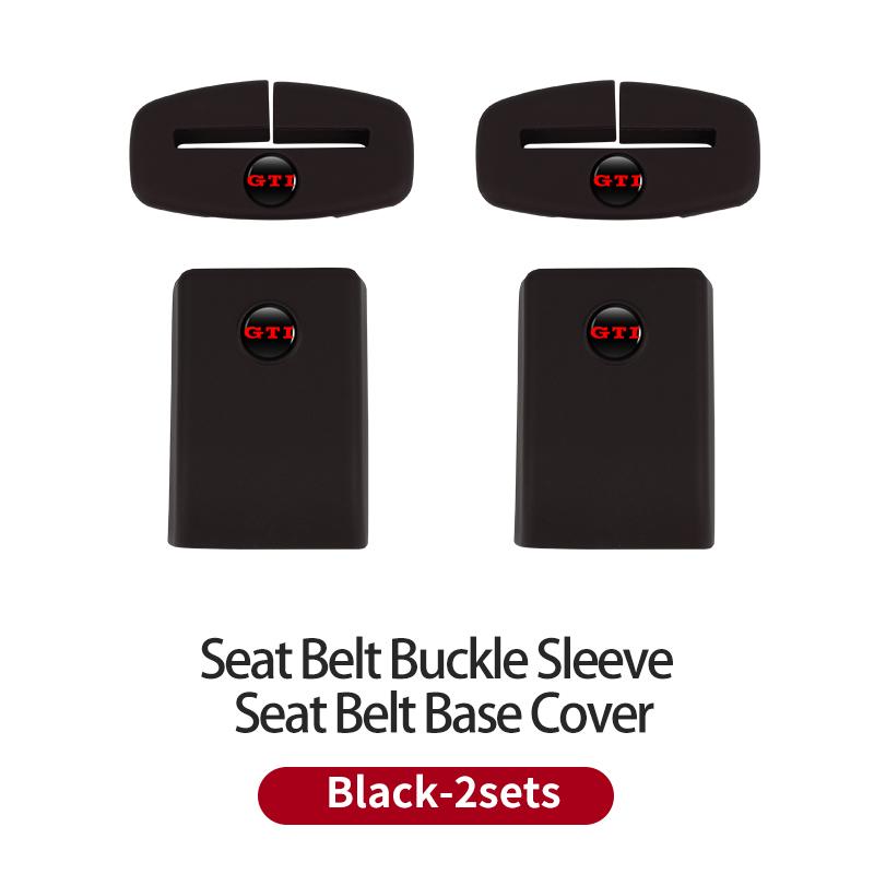 Car Silicone Seat Belt Buckle 0OKYJD5 Covers Scratch-Resistant Protective Covers Car Interior Accessories For VW Golf GTI Tiguan Passat
