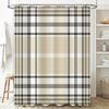 Bath Shower Curtain Checkered Plaid Black White Home Decor Waterproof Rectangular Tub Rug Set Bathroom Fabric Shower Curtains Wi