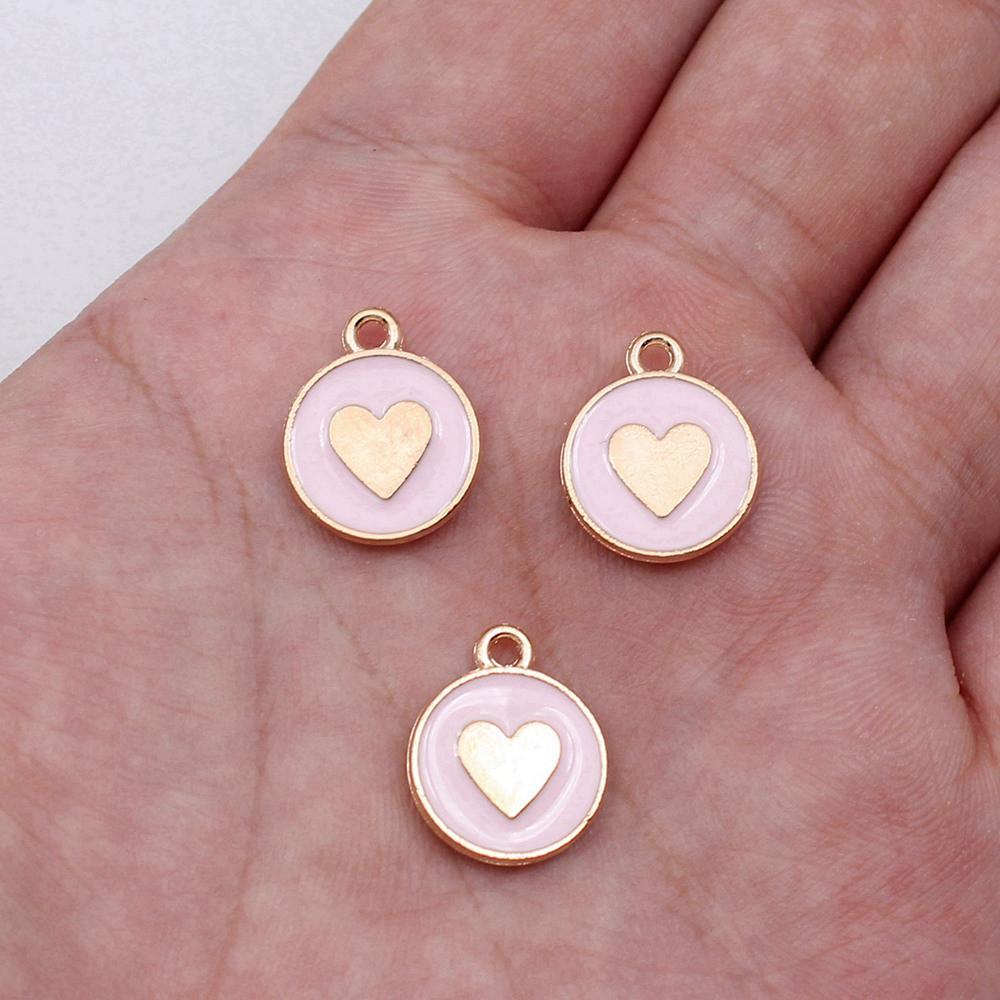Charms Heart Enamel Pendants Wedding Jewelry Findings QC066