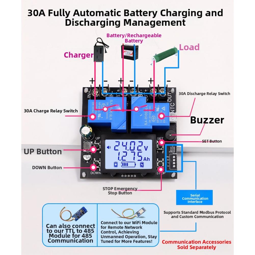 1pc Controller Module Battery 30A Undervoltage And Overcharge Protection Battery Protection Module Instrument Parts