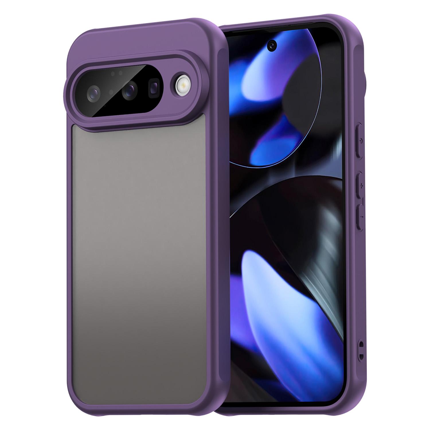 

Для Google Pixel 10 Чехол Противоударный Подушки безопасности Матовый Полупрозрачный ПК+ТПУ Задняя крышка для телефона Purple