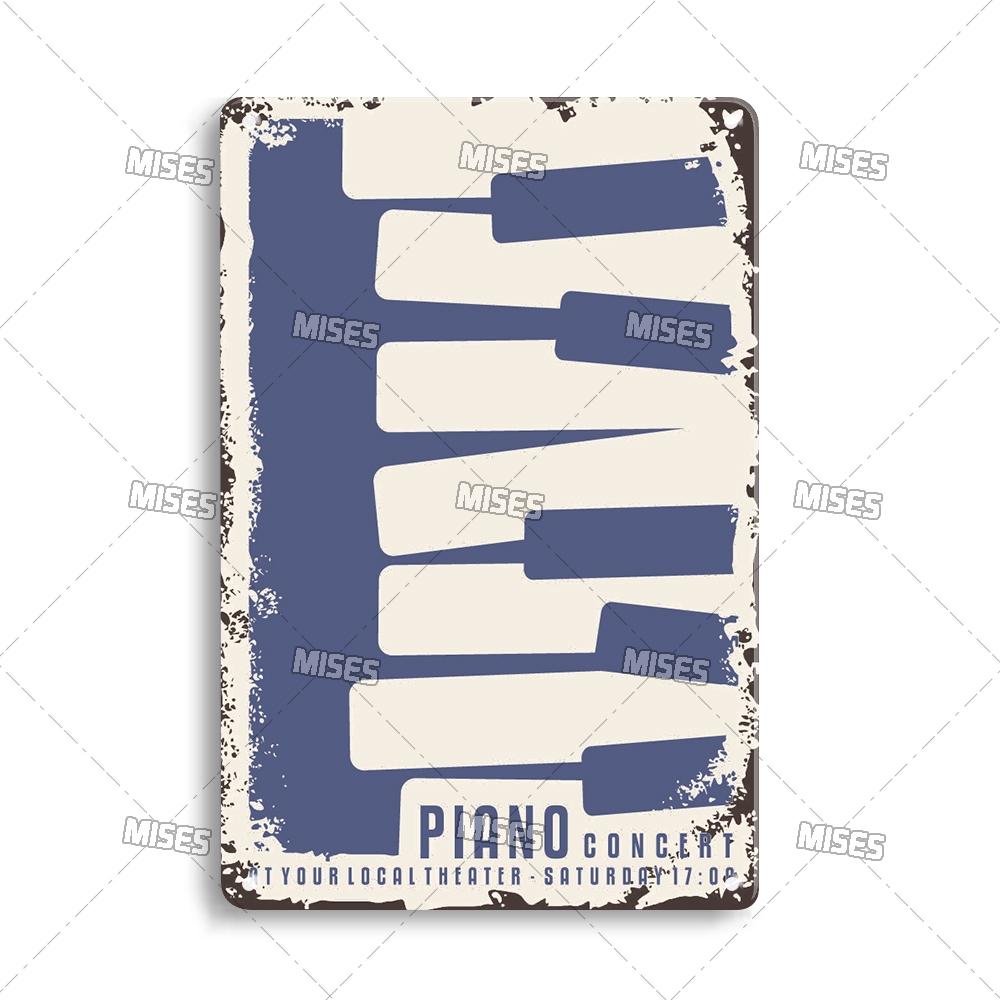 DORA Tin Sign MISES Music Metal Plate Rock Metal Plaque Vintage Metal Poster Bar Club Home Decorative Plate Musical Instrument Metal Sign