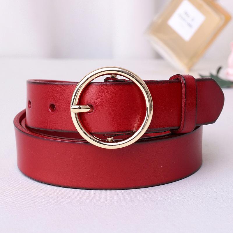 Ins Style Women'S Belt Women'S Jeans Versatile Internet Celebrities With The Same Simple Fashion Leather Pin Buckle Jeans Belt
