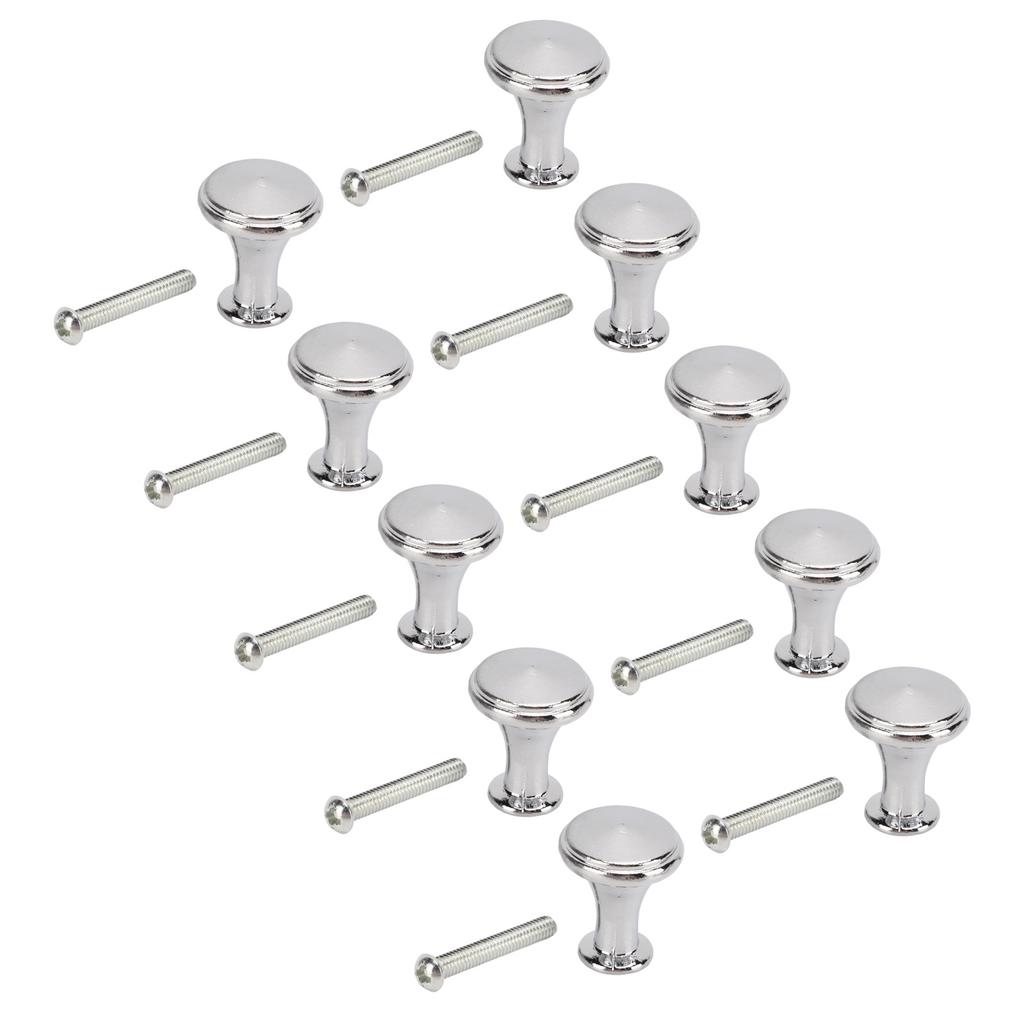 10 sad rukojetí s jedním otvorem 20x25MM Náhradní kulatá rukojeť pro zásuvku skříňky s jedním otvorem DekoraceStříbrná bílá