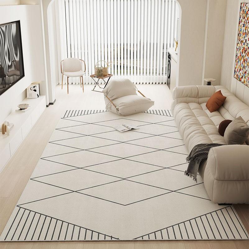 Modern Minimalist Washable Area Rug Living Room Bedroom Sofa Coffee Table Non-Slip Soft Plush Floor Mat