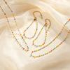 Colorful Rainbow Square Beaded Necklace for Women, Gold Plated Stainless Steel Boho Necklace Bracelet, Exquisite Charm Jewelry