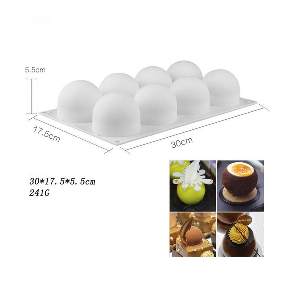 8 Holes Sphere Silicone Mold 3D Spherical Mousse Cake Mold Dessert Decoration Mold Cake Decoration Tools Cake Tools