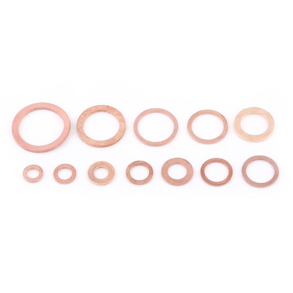 280pcs 12 Sizes Copper Flat Washer Plain Washers With Box Fitting for Screws Bolts Fasteners