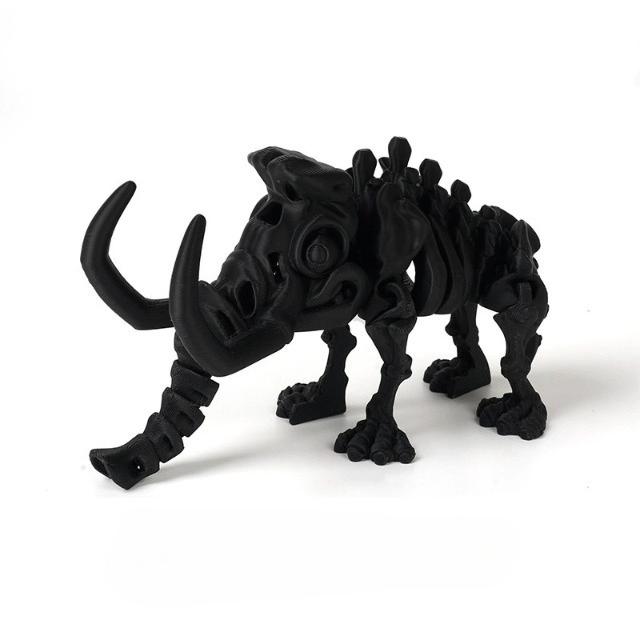 

3D Printing Mammoth Dinosaur Model – Full Jointed Movable Figurine, Realistic Desktop Craft Ornament & Gift 11.5cm чорний