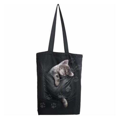 Spiral Direct Pocket Kitten Tote Bag