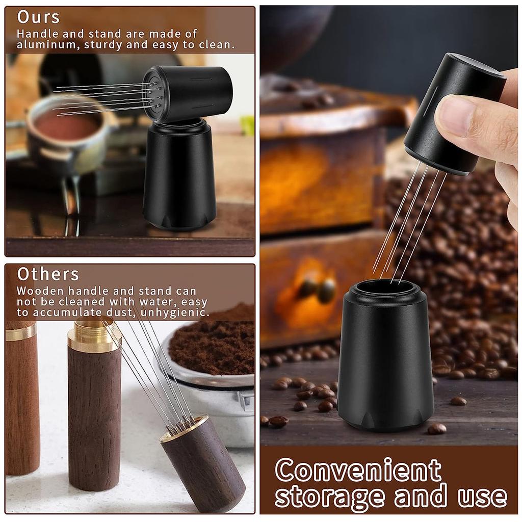 Nål Kaffe Tampers Kaffe Omrörare Distributör Nivelleringsverktyg Nåltyp Kaffepulverfördelare Metallmaterial