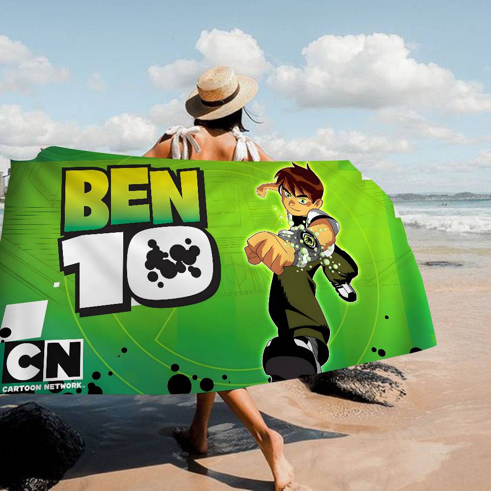 B-ben 10 Classic Microfiber Blanket Quick Drying Beach Towels Oversized Printing Super Absorbent Pool Towel Blanket