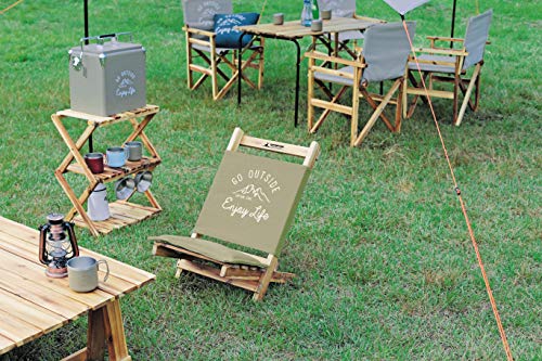 Captain Stag (CAPTAIN STAG) Outdoor Chair, Low-Style Chair, Khaki Monte UP-1017, Width 405 x Depth 630 x Height 590mm, Seat Height 200mm