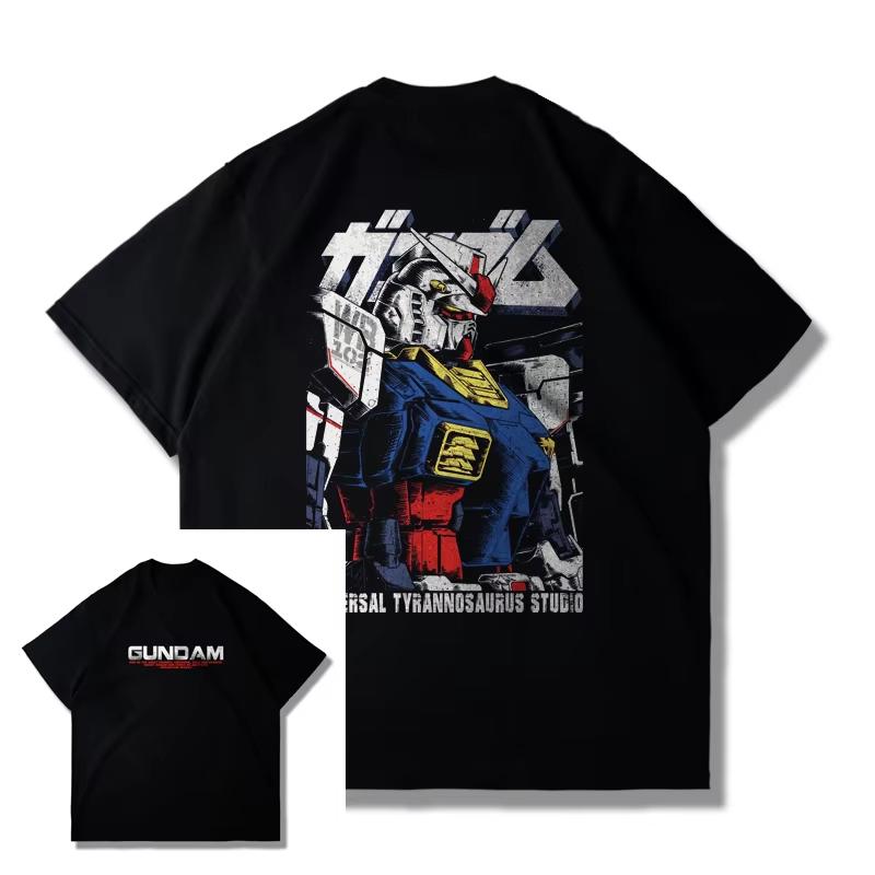 

2026 Gundam Graphic T Shirts Unisexs Clothing Summer Y2k Clothes Women Short Sleeve Tee Casual Anime Streetwear Clothing Tops Ins XL