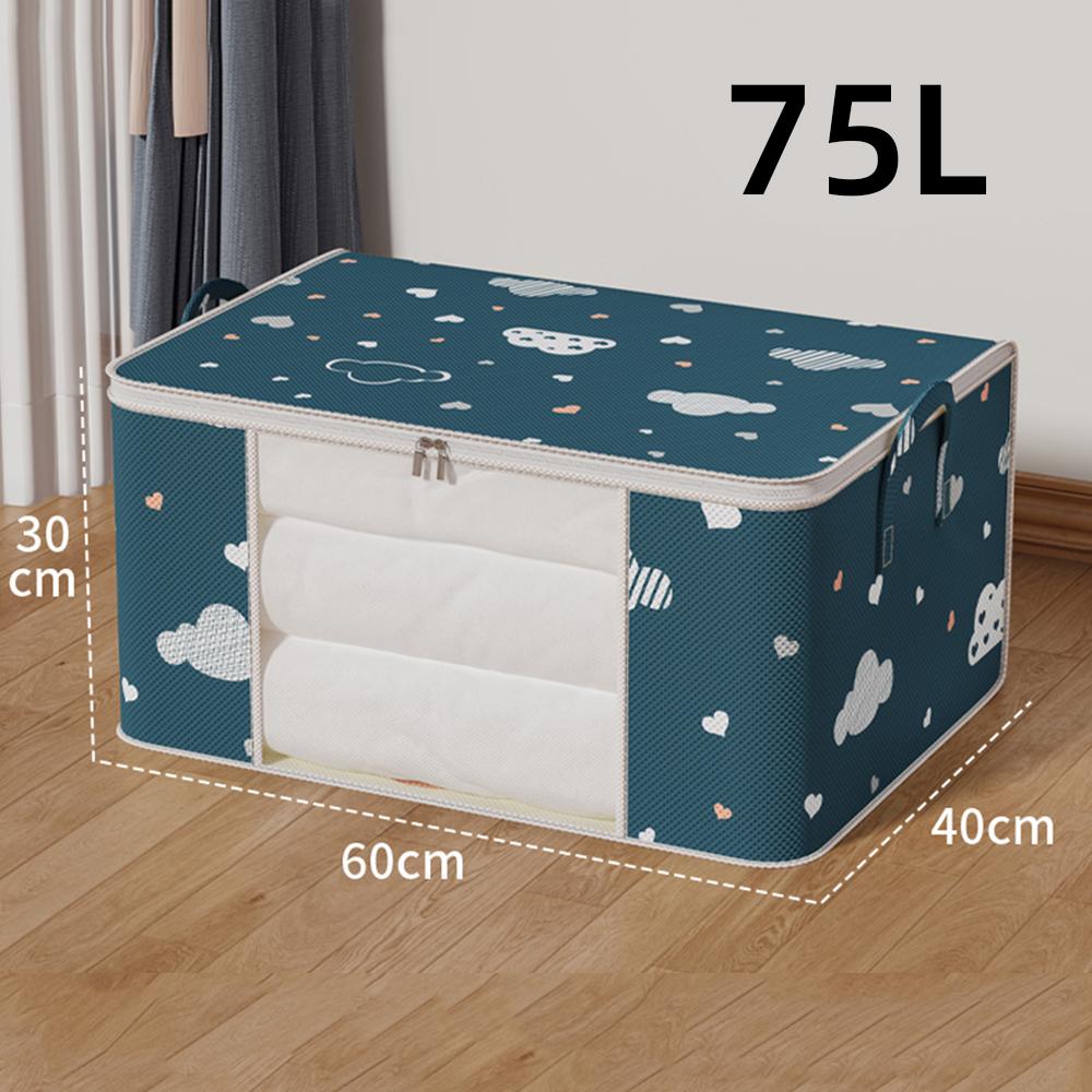 

Large Foldable Non-Woven Storage Bag Fabric Dust-Proof Wardrobe Quilt Clothing Organizer Boxes with Zipper Sorting Storage Pouch