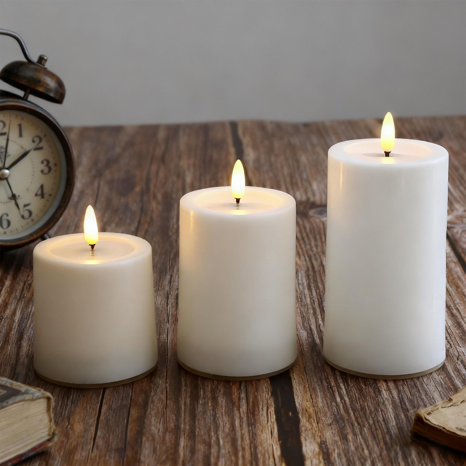 

Набор из 3 штук Свадебные светящиеся чайные свечи на День святого Валентина Религиозные рождественские принадлежности Домашнее украшение Светодиодные свечи One Size белый