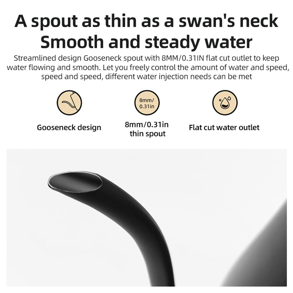 Gooseneck Electric Kettle 0.9L Temperature Control Stainless Steel Inner Quick Heating 1200W Electric Kettles Anti-dryProtection