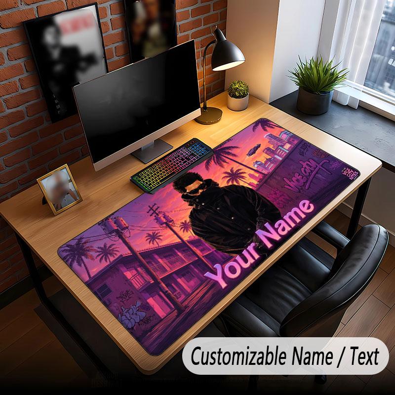 Custom Name Extended Mouse Pad,The Weeknd Gaming Desk Mat For Home Office Desktop Decor