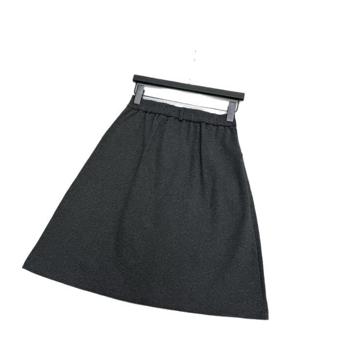 Max Daex Woolen Midi Skirt – Hidden Meat Bud Design for Simple Commuting, Ideal for Autumn/Winter.