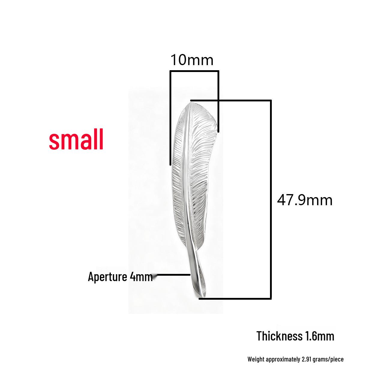 Takahashi Style S925 Sterling Silver Feather Pendant Necklace - Trendy, Fashionable Sweater Chain Accessory s925 Silver