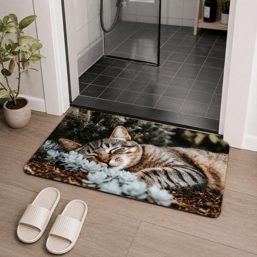 Non-Slip Cat Puppy Printed Mat Anti-fouling Cartoon Carpet Funny Home Decor Carpet  Bedrooms