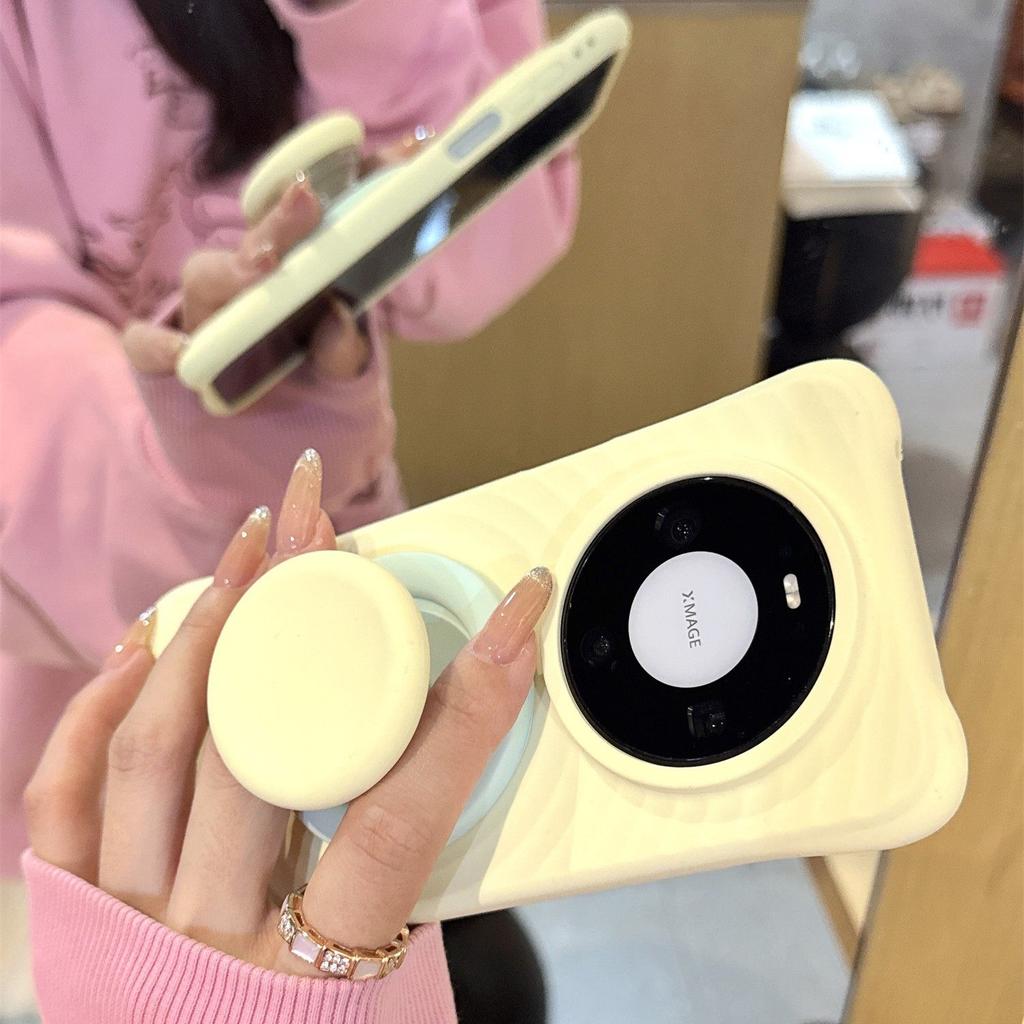 Cute Macaron Color Silicone Magnetic Air Cushion Stand Foldable Desktop Support Pad With Adhesive Backing For MagSafe