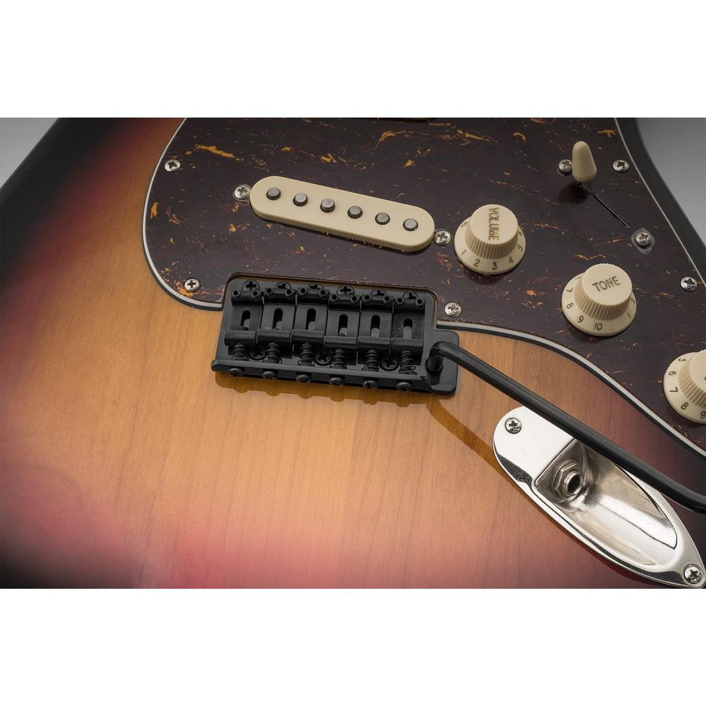 Musiclily Pro String Pitch Vintage Tremolo Bridge with Steel Saddles for Fender American Vintage Stratocaster Electric Black 11.3mm Guitars,