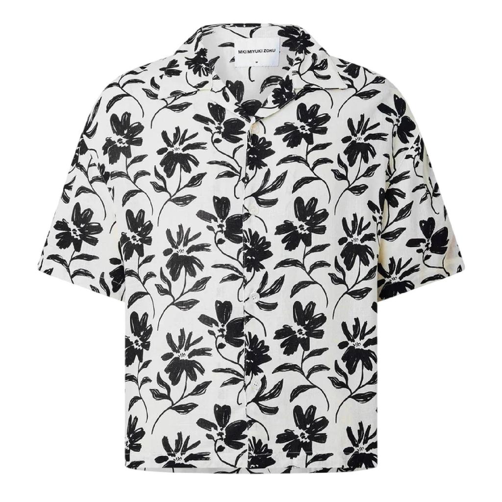 MKI MIYUKI ZOKU Mens Floral Relaxed Fit Short-Sleeved Bowling Shirt