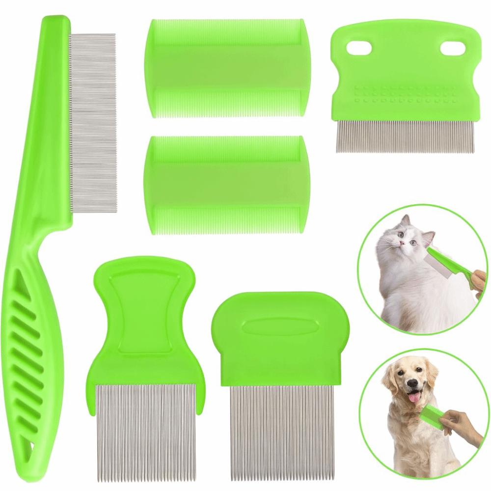 6Pcs/Set ABS Lice Comb Kit Fine-tooth Lice Nits Removal Comb For Small, Medium & Large Pets