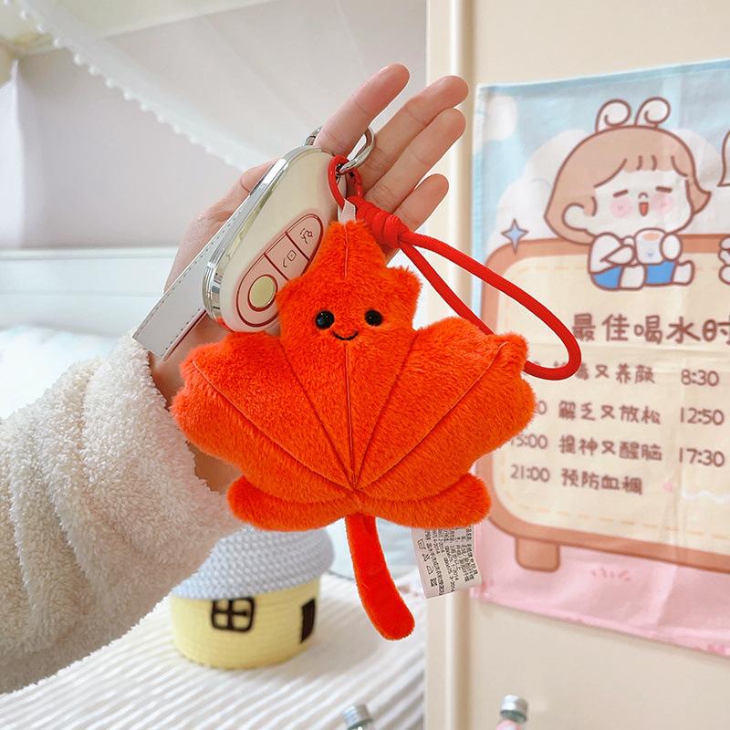Creative Ginkgo Maple Leaf Pillow Plush Toy Doll Leaf Doll Girls Bag Keychain Pendant Ragdoll