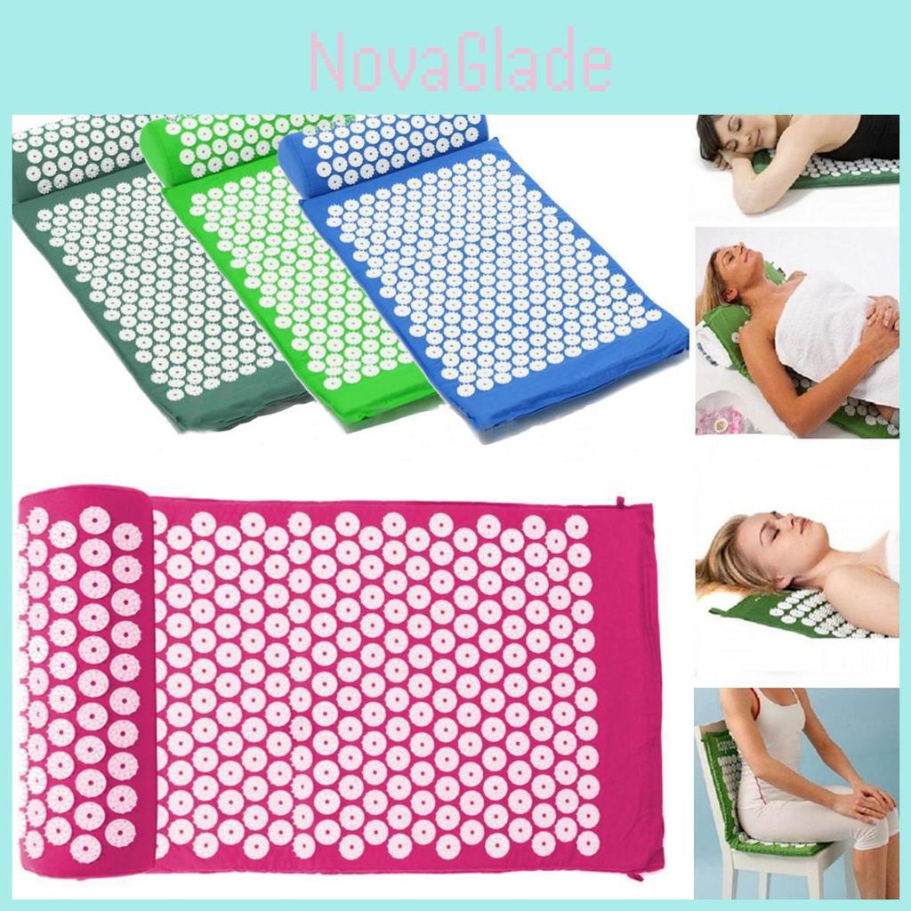 Luxurious Cotton Fabric Sponge Acupressure Mat And Pillow Set For Pain Relief And Relaxation