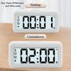 Battery Powered Digital Alarm Clock Backlight Auto Dimmer Timing Countdown 2 Alarm Snooze Table Clock 12/24H Magnetic LCD Clock