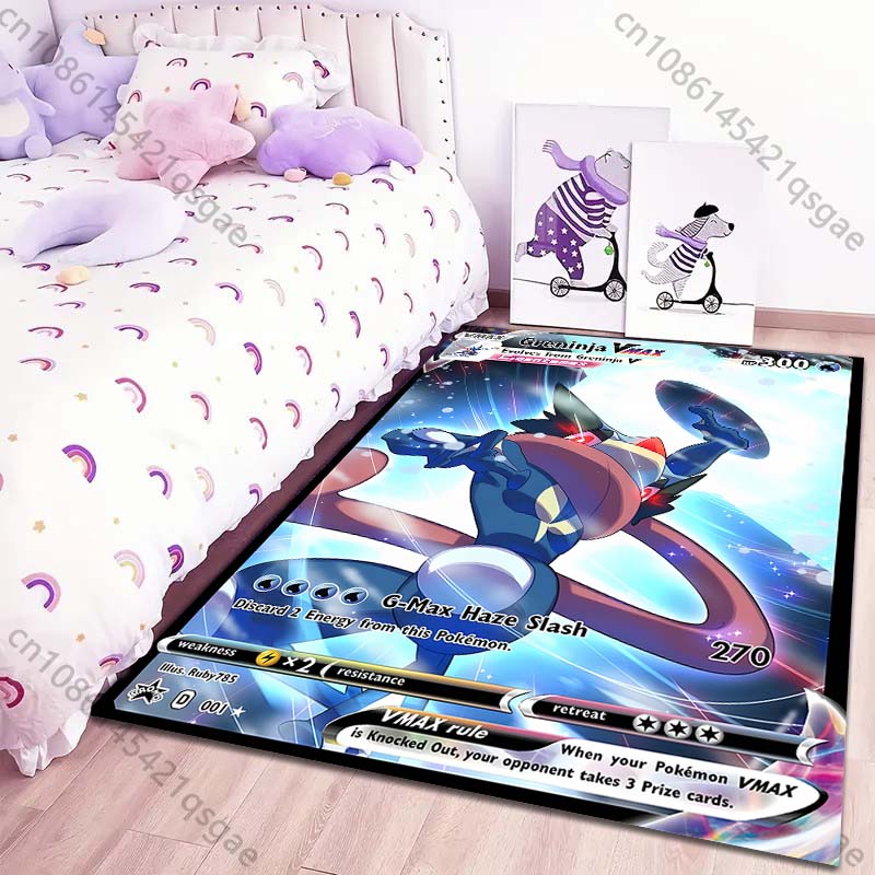 1PC Pokémon Cards Greninja Print Rug Carpet for Living Room Children Bedroom Mat Sofa Doormat Floor Rug Home Decor Anti Slip Mat