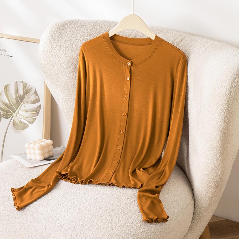 2026 Hangzhou Women's Summer Mulberry Silk Lyocell Cardigan T-shirt: Sun Protection & Body Concealment