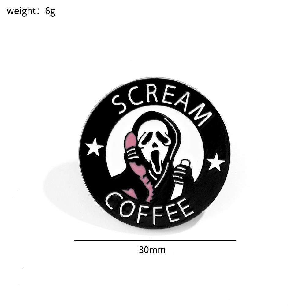 Creative personality, European and American film and television characters, surrounding metal badges, screaming and funny, Diablo brooch