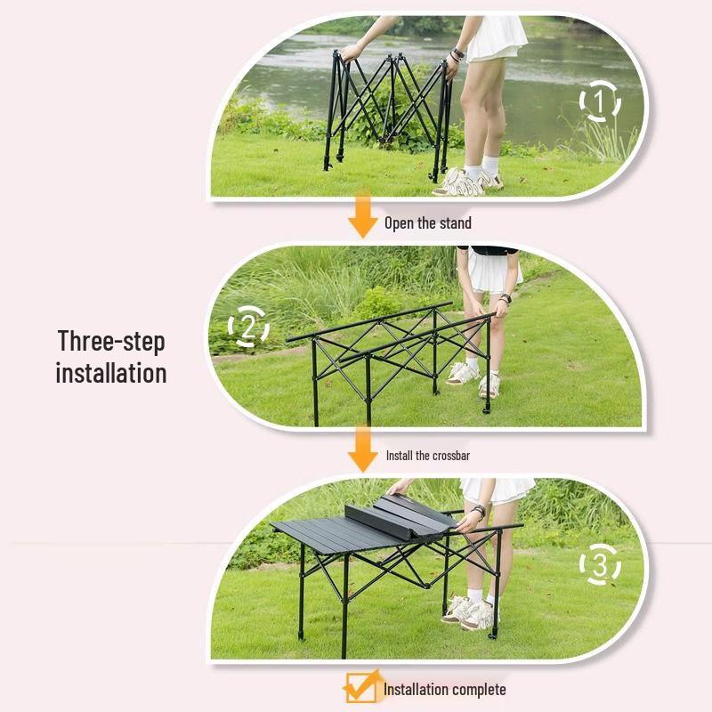 Explorer Klapp-Campingtisch und Stuhl Set: Tragbare Picknickausrüstung